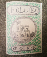 Follies - Rachael House. Cover with image of Rooksbury Tower in black riso print.